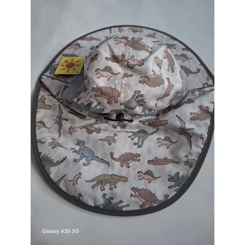 Omdex Kids Sun Hat With Neck Flap Boys Girls Dinosaurs Print Upf 50 Size L